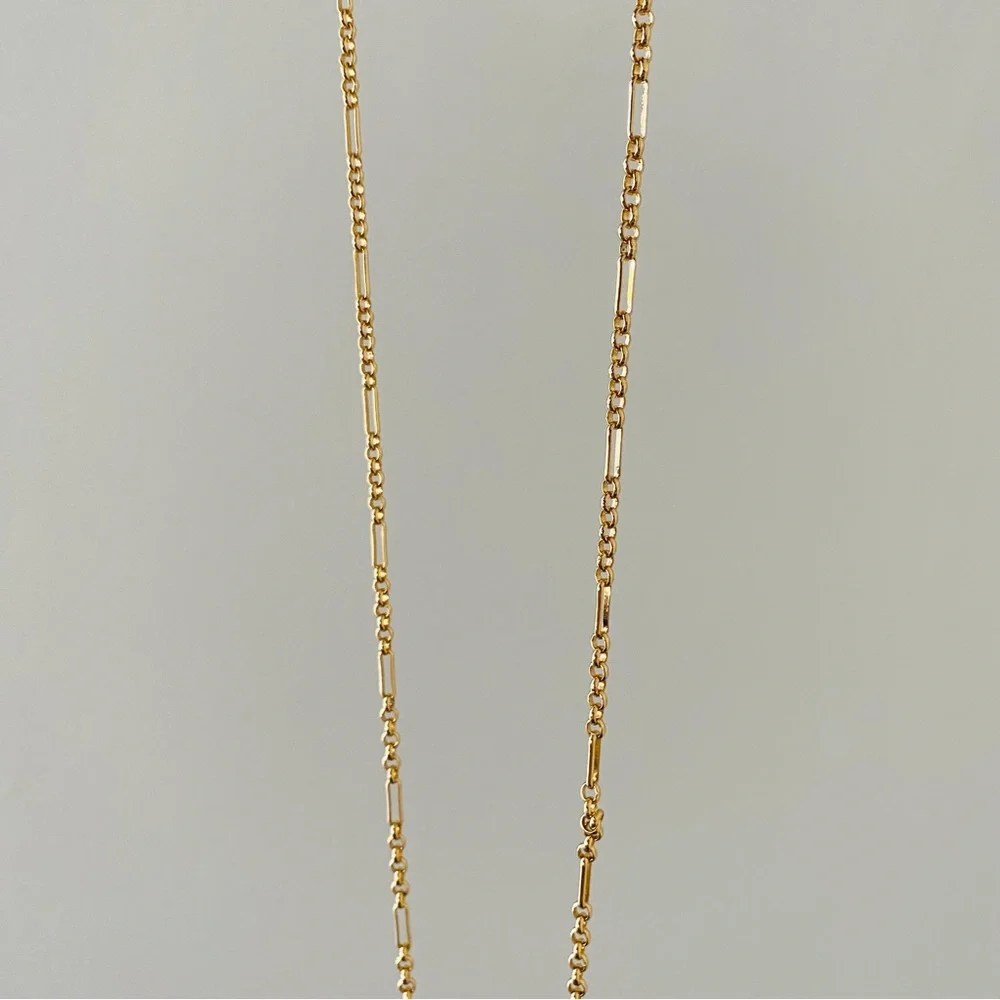 $88 NWT Madewell Semiprecious Tiger's Eye Lapis Stone Gold Chain Charm Necklace - Picture 10 of 12